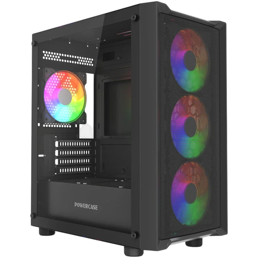 Компьютерный корпус Powercase Mistral Micro EM19 TG ARGB Black (CMMEM19B-A4)