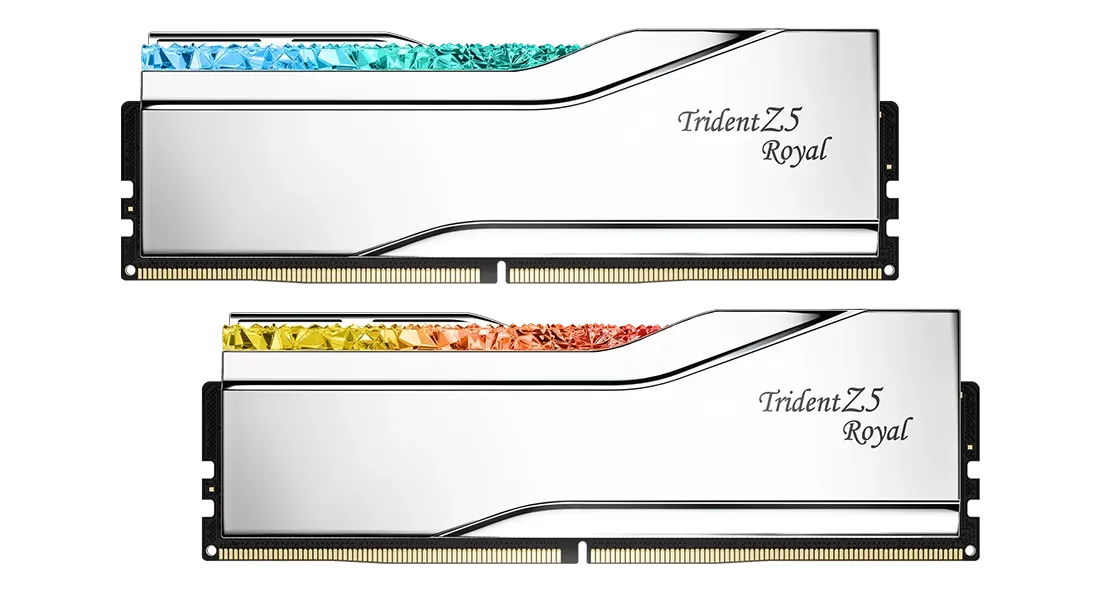 Оперативная память DDR5 32 Gb 6000 MHz G.Skill TRIDENT Z5 ROYAL RGB Silver (F5-6000J2836G16GX2-TR5S)