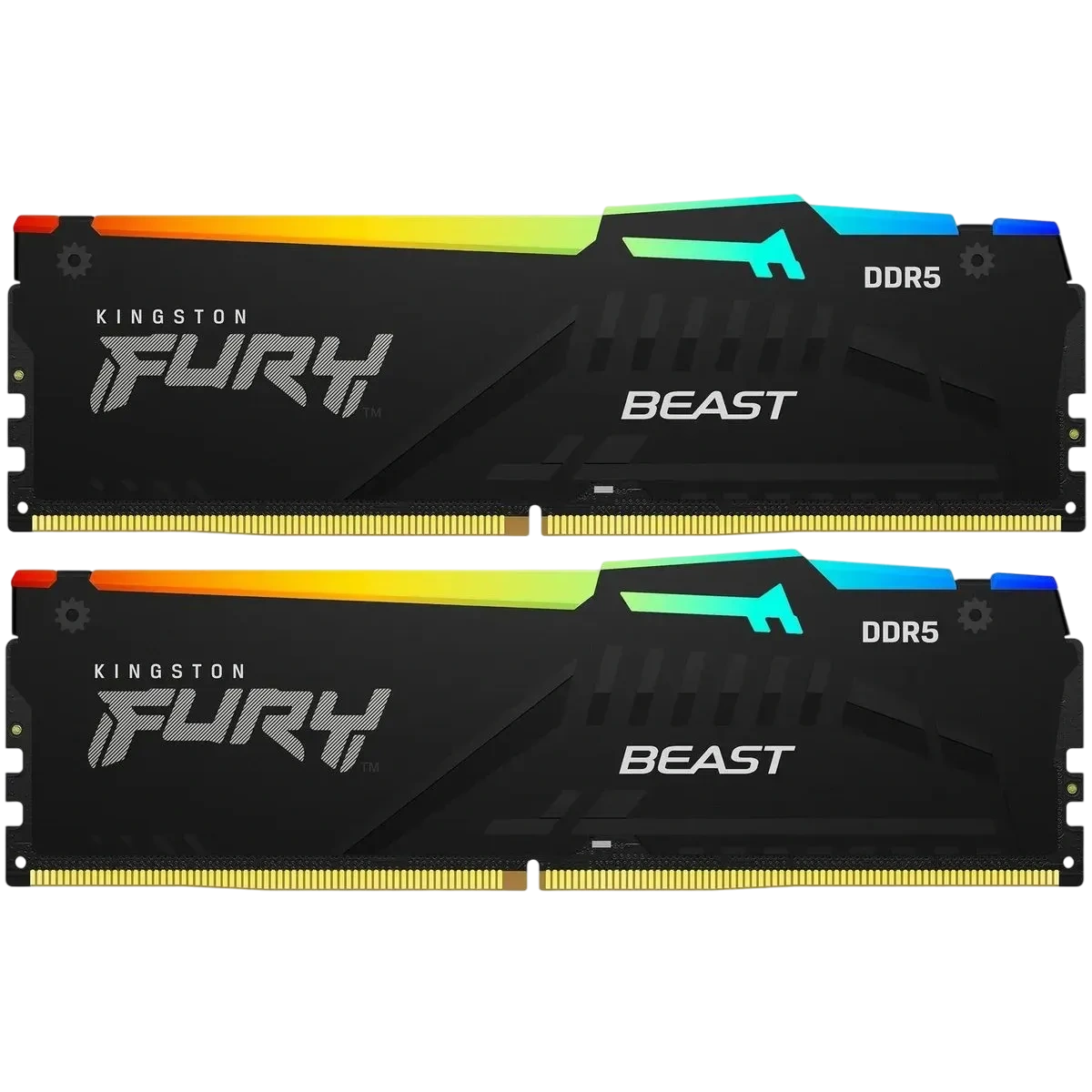 Оперативная память DDR5 32 Gb 6400 MHz Kingston FURY Beast RGB Black (KF564C32BBAK2-32)
