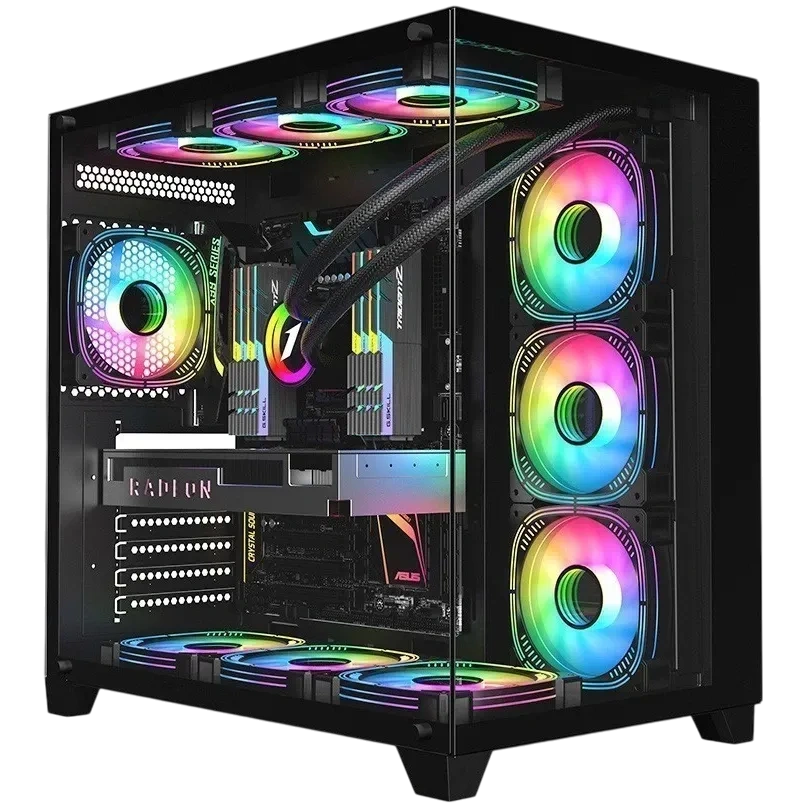 Компьютерный корпус 1STPLAYER MEGAVIEW MV8-TP Black (MV8-TP-BK)