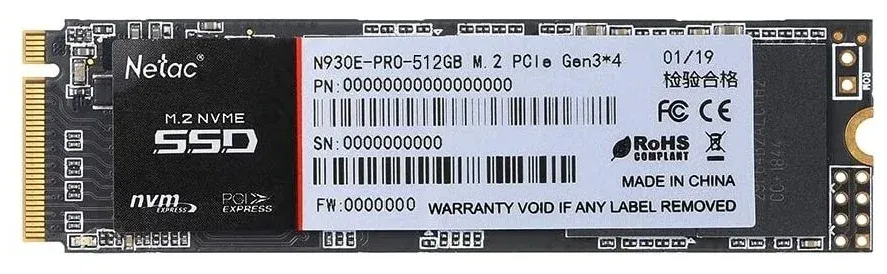 Твердотельный накопитель SSD 512 ГБ M.2 NVMe Netac (NT01N930E-512G-E4X)