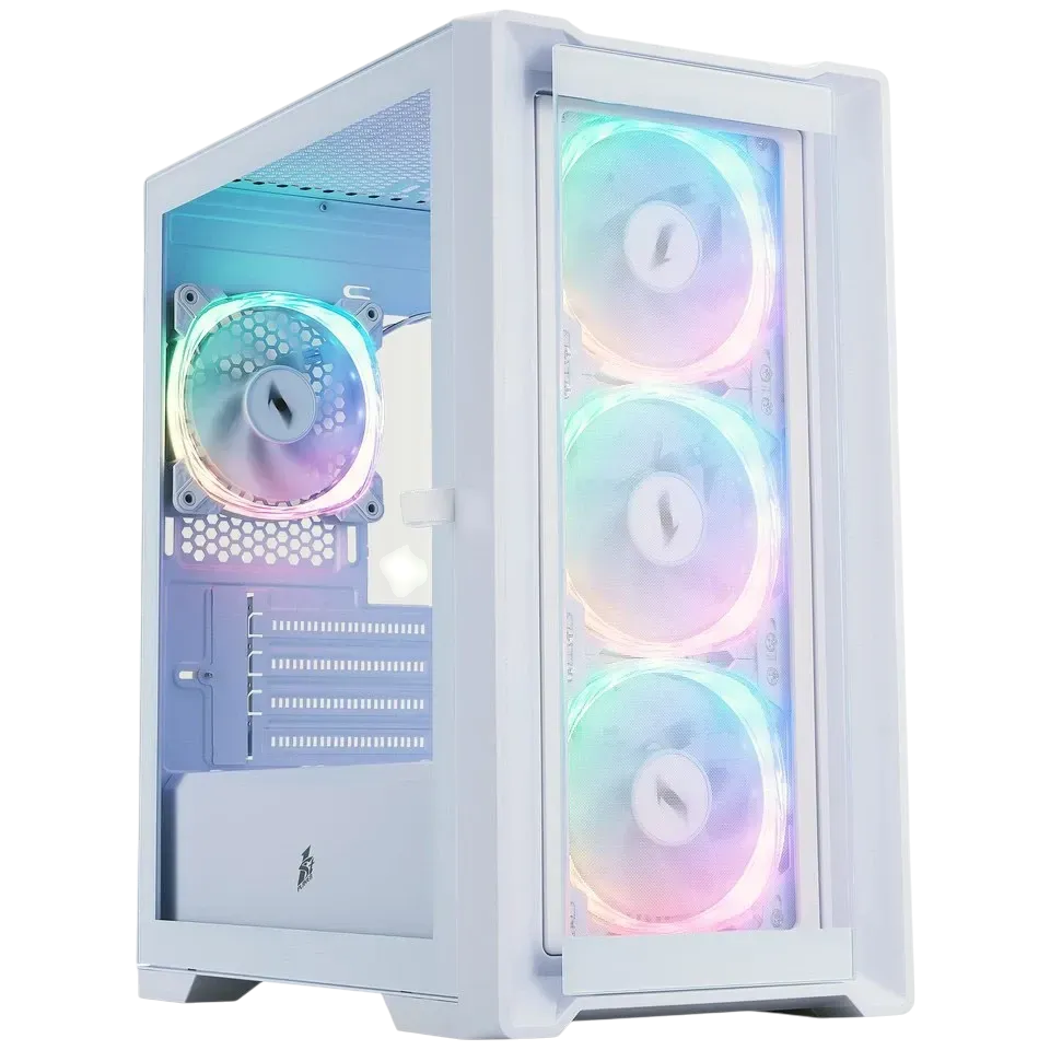 Компьютерный корпус 1STPLAYER TRILOBITE T4-G GLASS ARGB White (T4-G-WH-4FS7-W)