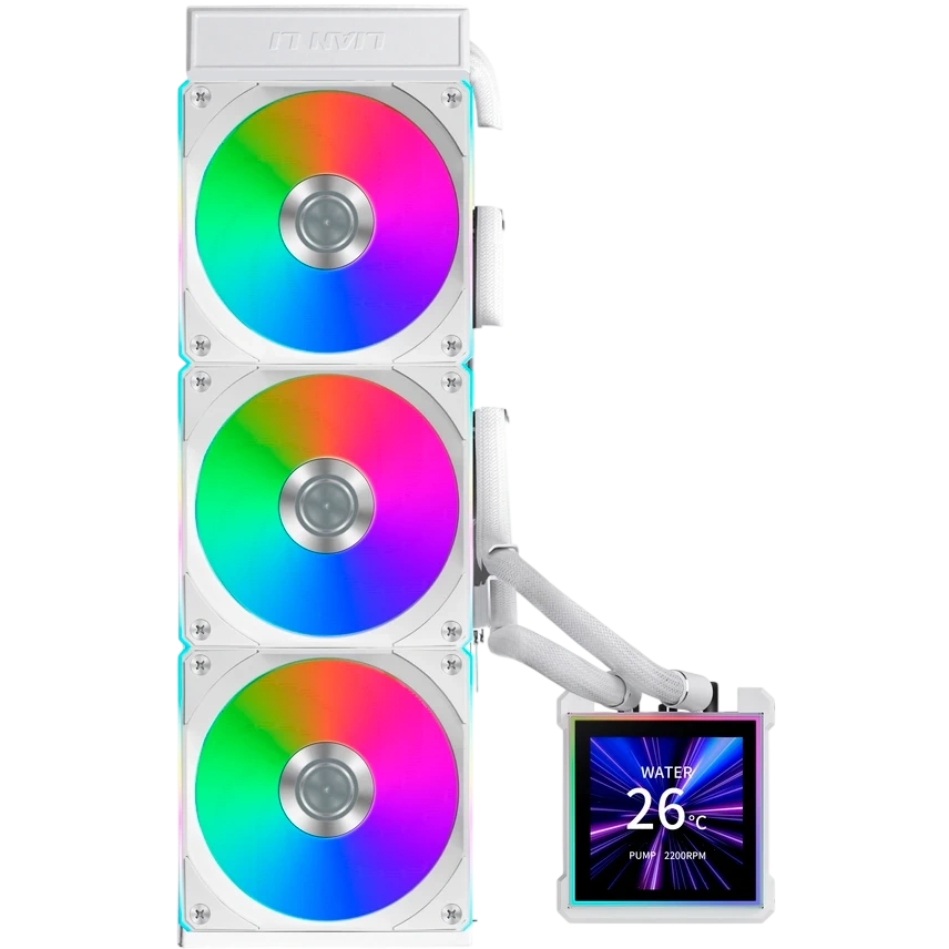 Система жидкостного охлаждения для процессора Lian Li HydroShift II LCD-S 360CL LCD ARGB White (GHS2LCDS36CW) (G89.GHS2LCDS36CW.R0)