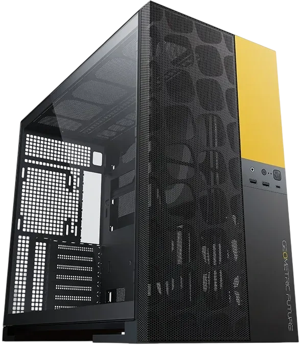 Компьютерный корпус Geometric Future Model 5 Vent Black Yellow (1AM5VTBY00100) (GF_M5-VENT-YB)