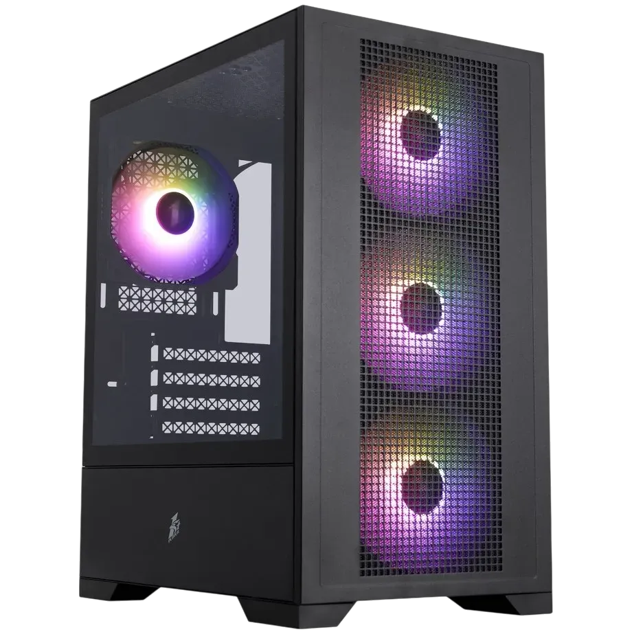 Компьютерный корпус 1STPLAYER Go2 ARGB Black (Go2-BK-4F7)