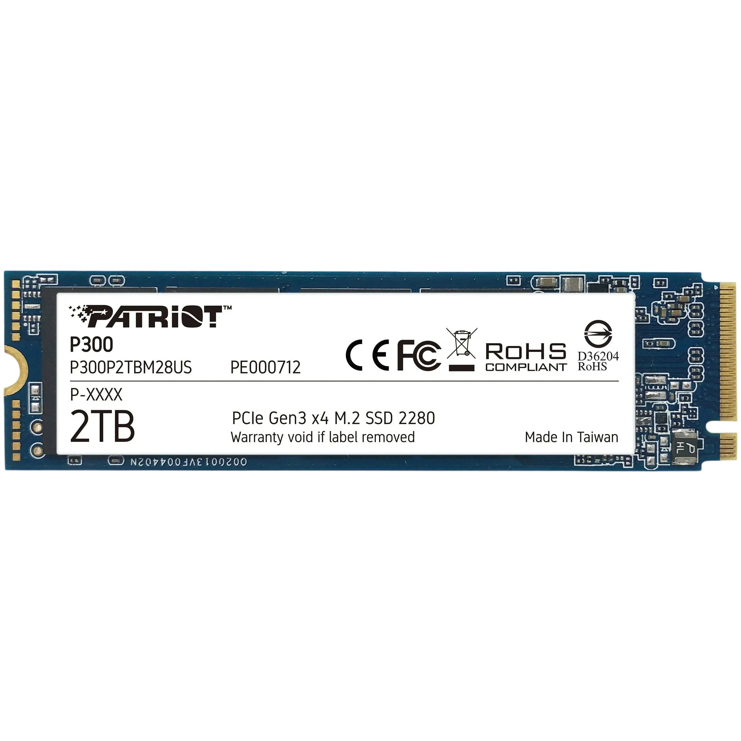Твердотельный накопитель SSD 2 ТБ M.2 NVMe Patriot (P300P2TBM28)