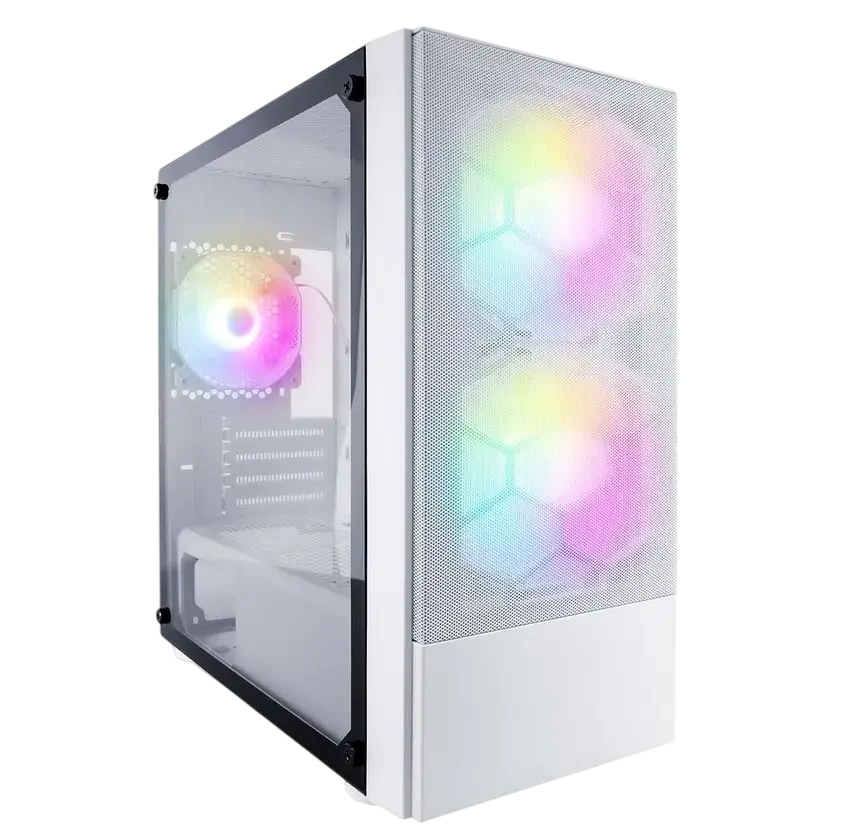 Компьютерный корпус 1STPLAYER FIREBASE X4-M TG LED (X4-M-WH-2F1P-W-1F1-W) White