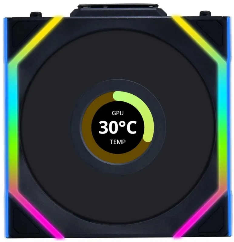 Вентилятор для корпуса Lian Li UNI FAN SL WIRELESS LCD 120 12SLLCD1W1B ARGB Black (G99.12SLLCD1W1B.R0)