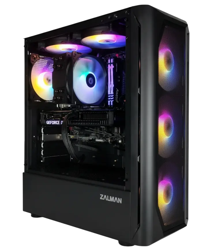 Игровой компьютер 991679 (Core i5-13400F 2.5 ГГц/Intel B760/32 ГБ 6.0 ГГц/1024 SSD/RTX 5050 8 ГБ/Wi-Fi/650W/Zalman N4)