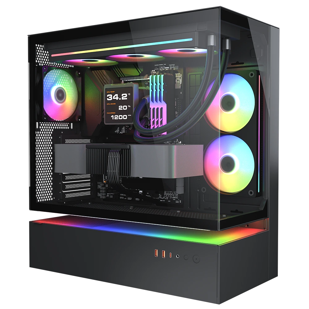 Игровой компьютер 991680 (Core i5-14400 2.5 ГГц/Intel B760/32 ГБ 6.0 ГГц/1024 SSD/RTX 5050 8 ГБ/Wi-Fi/650W/Cougar CFV235 (CGR-2DA4B) черный)