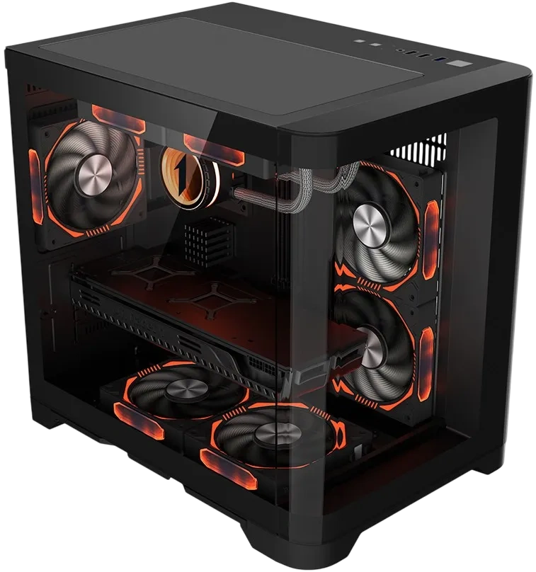 Компьютерный корпус 1STPLAYER UVIEW UV5 Black (UV5-BK)
