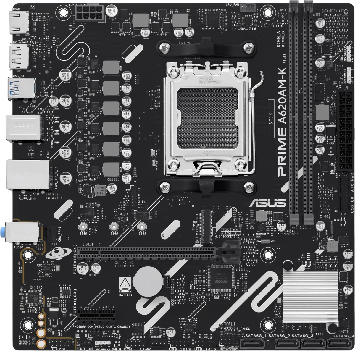 Материнская плата ASUS PRIME A620AM-K (90MB1GX0-M0EAY0)