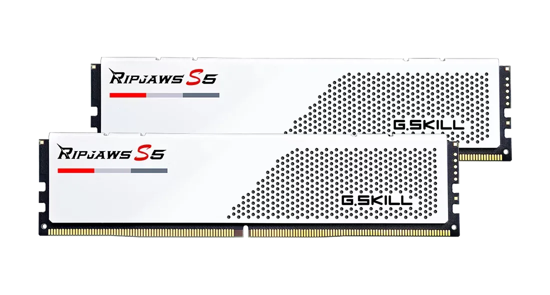 Оперативная память DDR5 32 ГБ 6000 МГц G.Skill Ripjaws S5 WHITE (F5-6000J3238F16GX2-RS5W) модулей 2