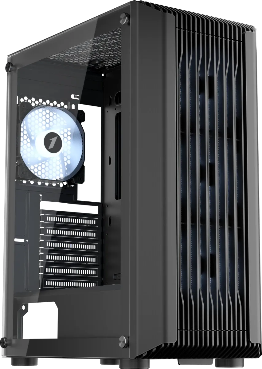 Компьютерный корпус 1STPLAYER BULLET HUNTER H6 ARGB Black (H6-BK-4F7)