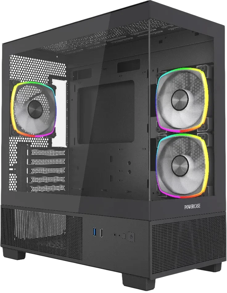 Компьютерный корпус Powercase Vision Micro M3B TG ARGB Black (CVMMB-A3)