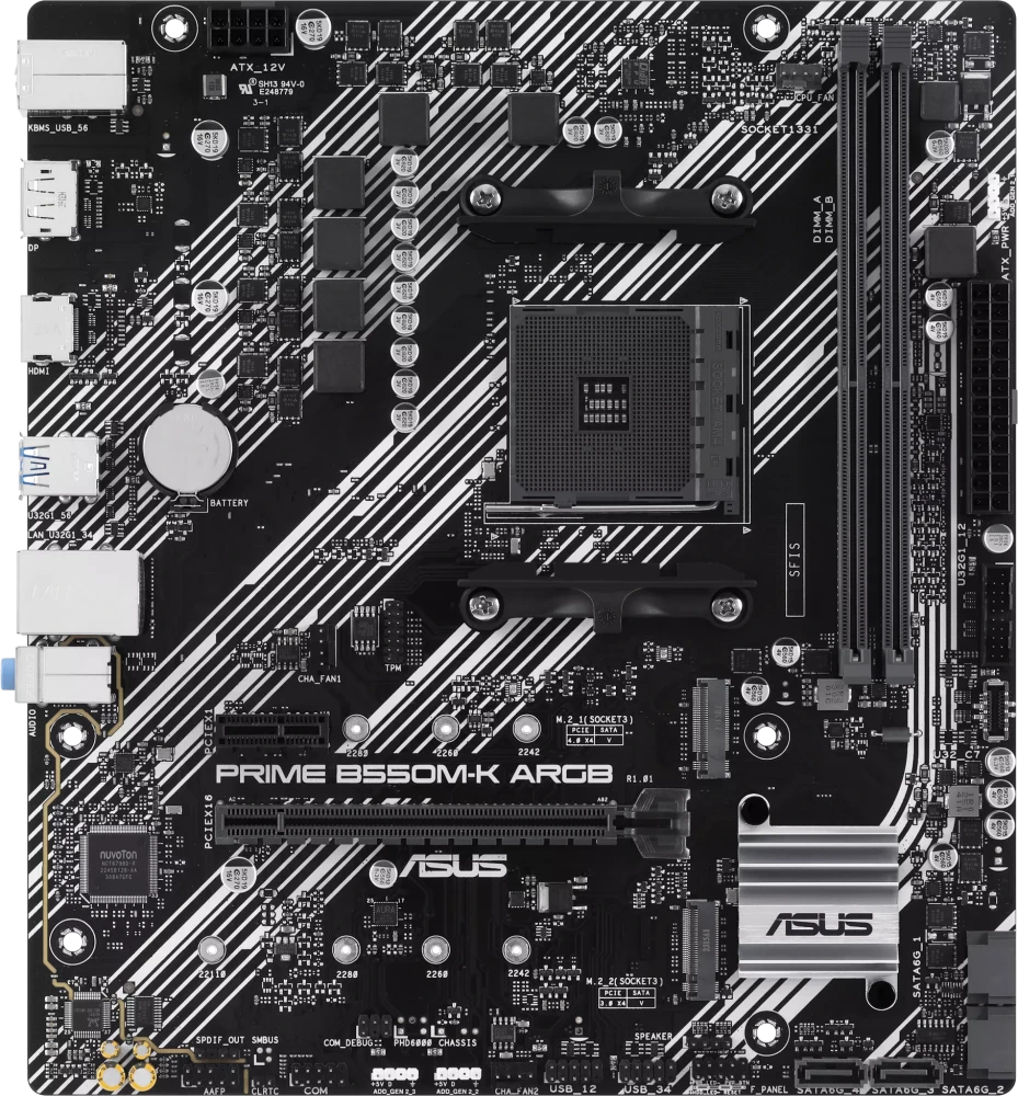Материнская плата ASUS PRIME B550M-K ARGB (90MB1GC0-M0EAY0)
