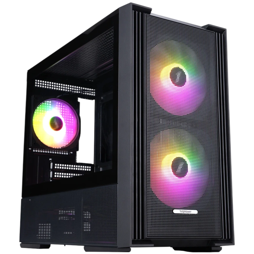 Компьютерный корпус 1STPLAYER AU6 ARGB Black (AU6-BK-2FA7-14-2FA7R-1FA7)