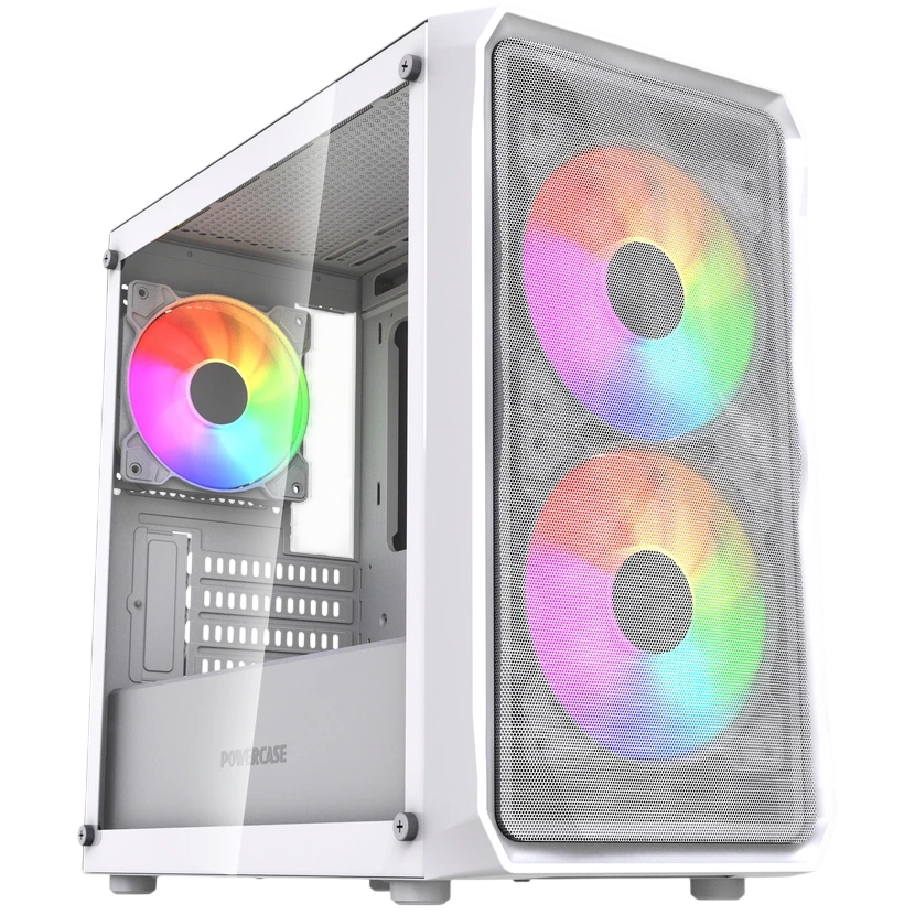 Компьютерный корпус Powercase Mistral Micro A3W TG ARGB V2 White (CMMAW-A3-V2)
