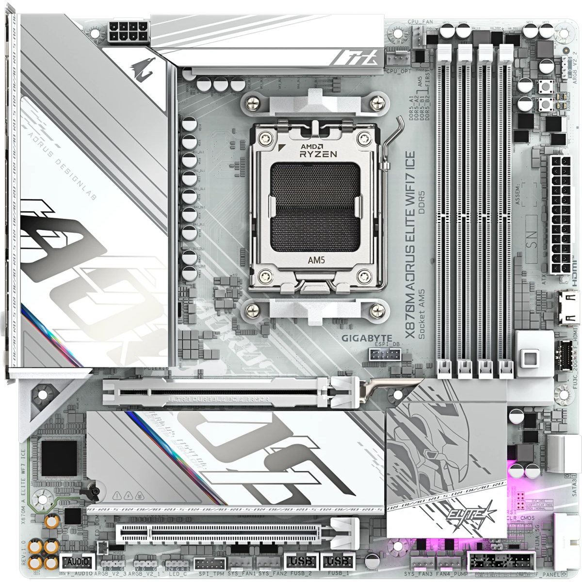 Материнская плата Gigabyte X870M AORUS ELITE WIFI7 ICE