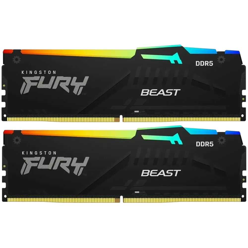 Оперативная память DDR5 16 Gb 5600 MHz Kingston FURY BEAST RGB (KF556C40BBAK2-16)