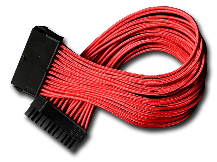 Кабель-удлинитель для питания материнcкой платы Deepcool EC300-24P-RD (моддинг, 24pin, красный, 300мм)