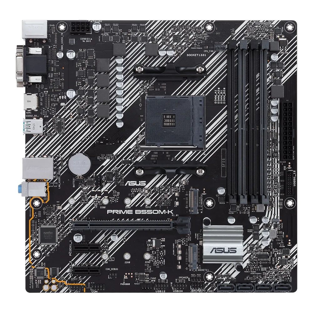 Материнская плата ASUS PRIME B550M-K (AM4/AMD B550/4xDDR4/mATX)
