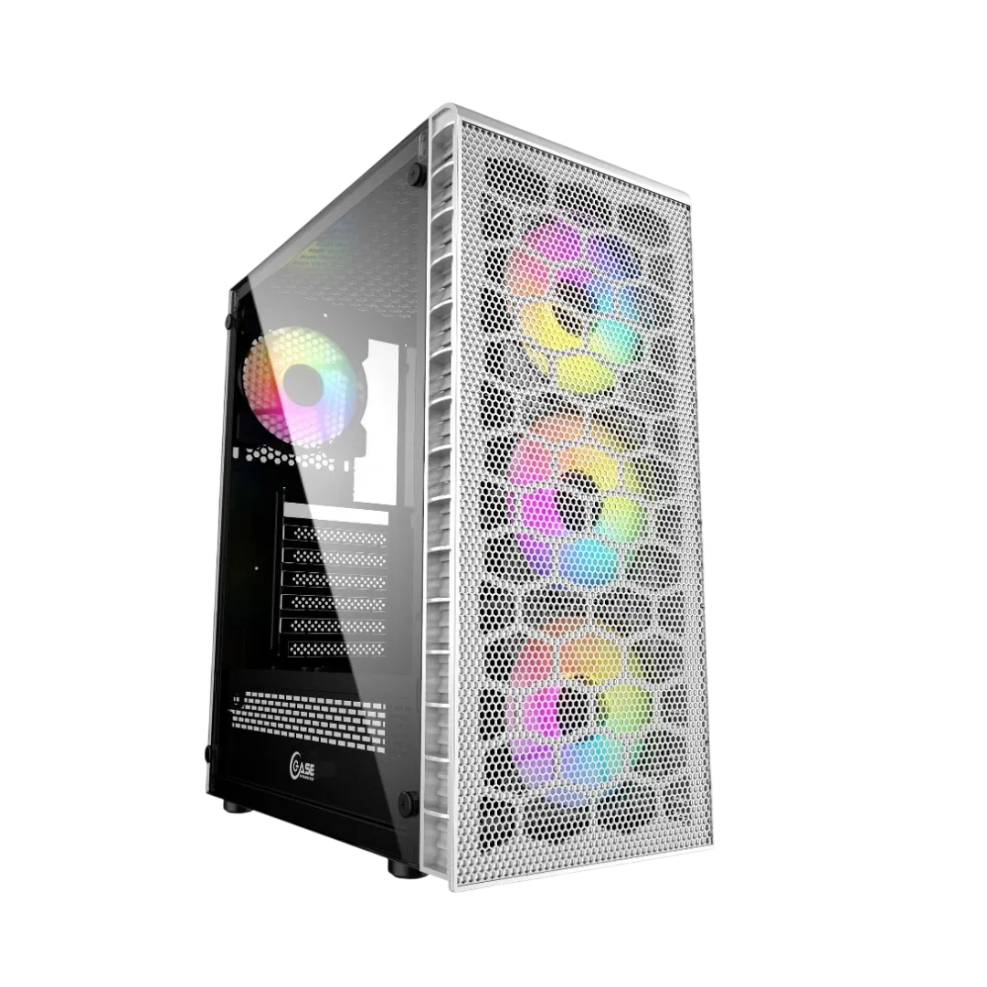 Компьютерный корпус Powercase Mistral MESH Z4С TG LED White CMIZ4CW-L4