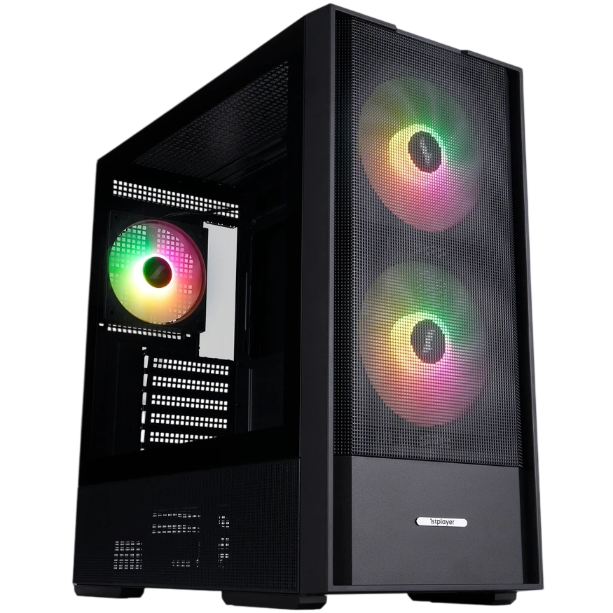 Компьютерный корпус 1STPLAYER AU7 ARGB Black (AU7-BK-2FA7-14-2FA7R-1FA7)