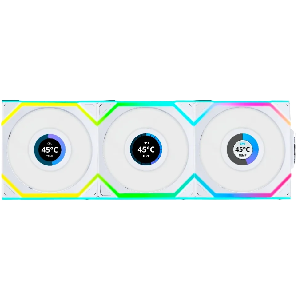 Комплект вентиляторов для корпуса Lian Li UNI FAN SL WIRELESS LCD 120 Reverse Blade ARGB White (G99.12RSLLCD1W3W.R0)