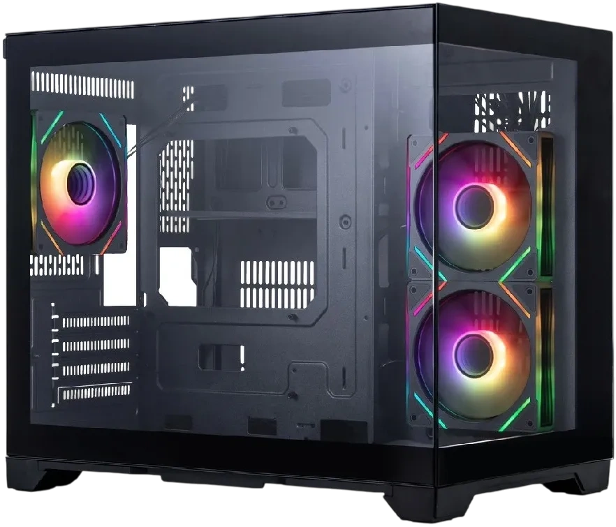 Компьютерный корпус 1STPLAYER MEGAVIEW MV6-TP ARGB Black (MV6-TP-BK-2FC7R-1FC7)