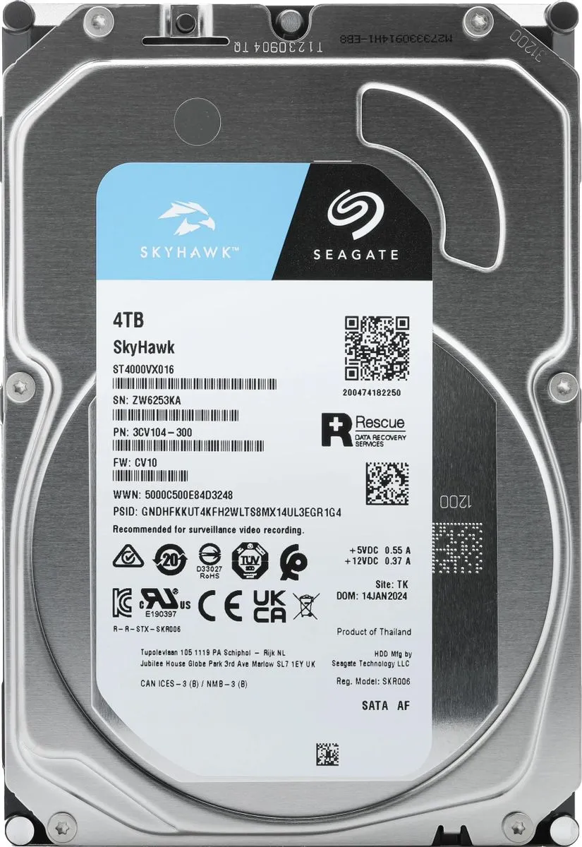 Жесткий диск Seagate 4000 Gb SKYHAWK (ST4000VX016)