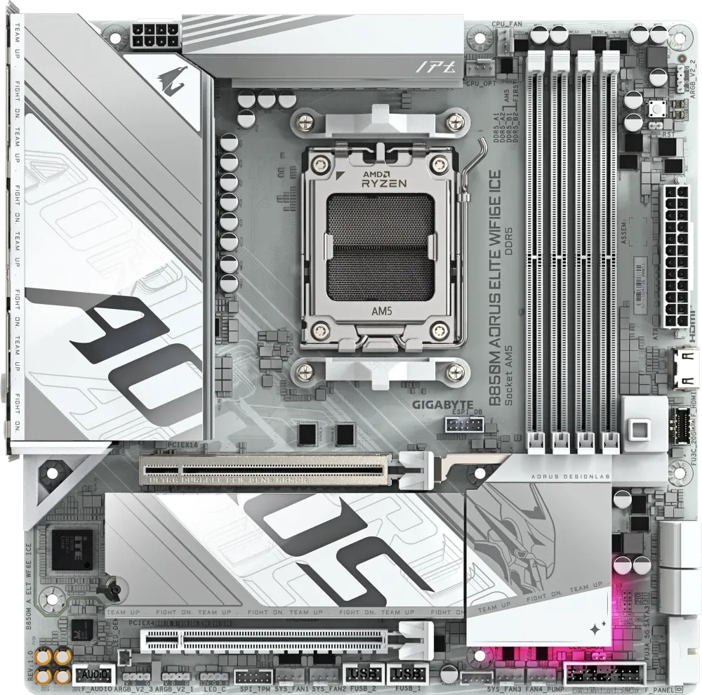 Материнская плата Gigabyte B850M AORUS ELITE WIFI6E ICE