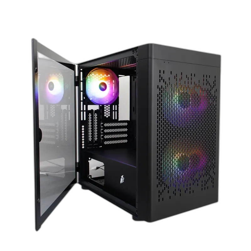 Компьютерный корпус 1STPLAYER DK D3-B LED (D3-B-BK-2F1P-1F1) Black