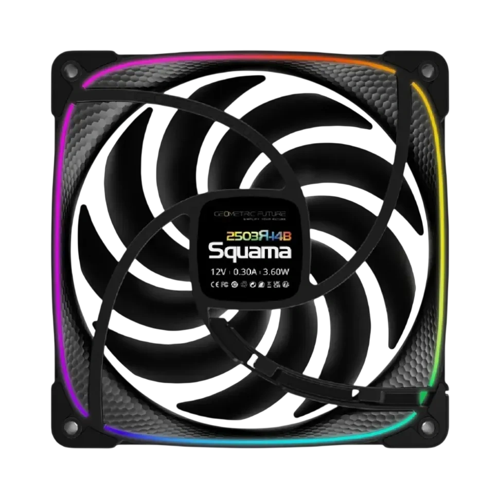 Вентилятор для корпуса Geometric Future Squama 2503RB-14 Reverse ARGB Black (1F2503R114000)