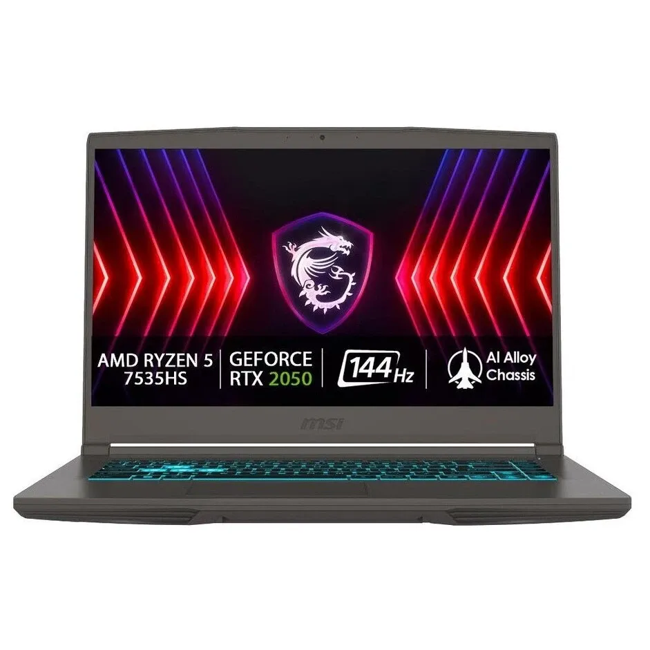 Ноутбук MSI Thin A15 B7UC-405XRU (AMD Ryzen 5 7535HS/15.6"1920x1080/16Gb/1Tb SSD/GeForce RTX 3050/noOS) black