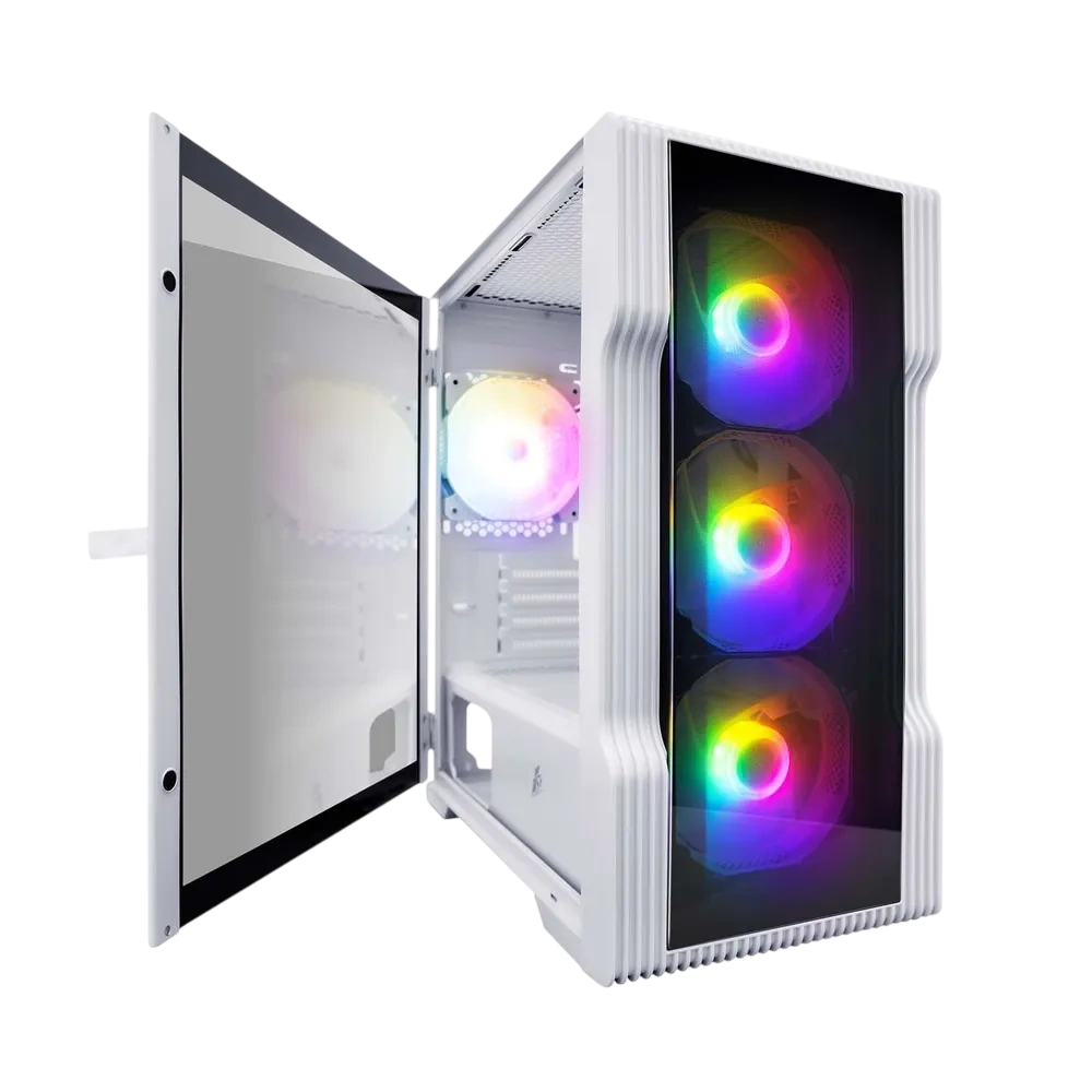 Компьютерный корпус 1STPLAYER TRILOBITE T3-G TG LED (T3-G-WH-4F1-W) White