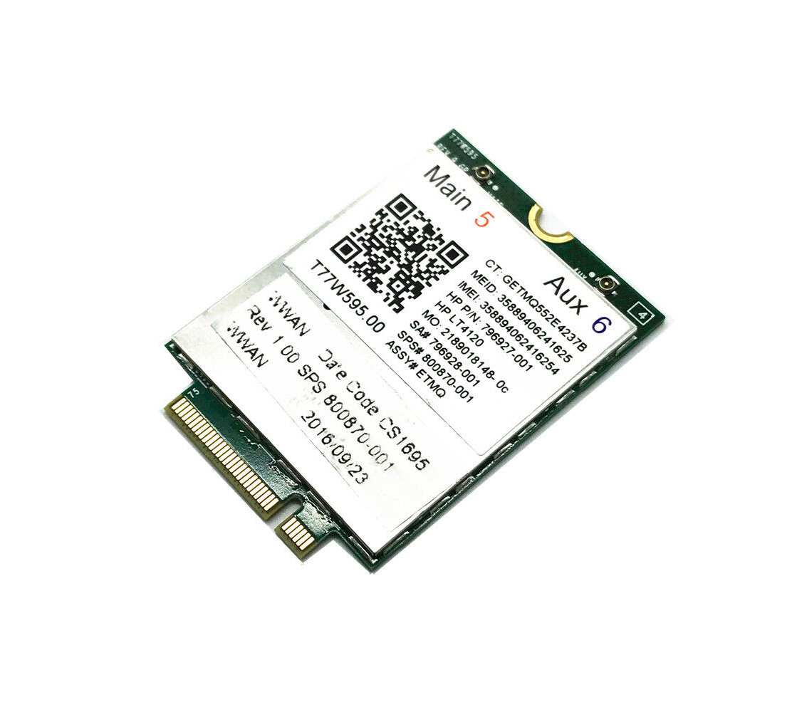 Модуль беспроводной связи HP lt4120 LTE/EV-DO/HSPA+ WWAN (850 G4 G3/840r G4/840 G4 G3/820 G4 G3/755 G4 G3/745 G4 G3/725 G4 G3/655 G4 G3 G2/650 G4 G3 G2/645 G4 G3 G2/640 G3 G2/ZBook 17 G4 G3/15 G5 G4 Модуль беспроводной связи HP lt4120 LTE/EV-DO/HSPA+ WWAN