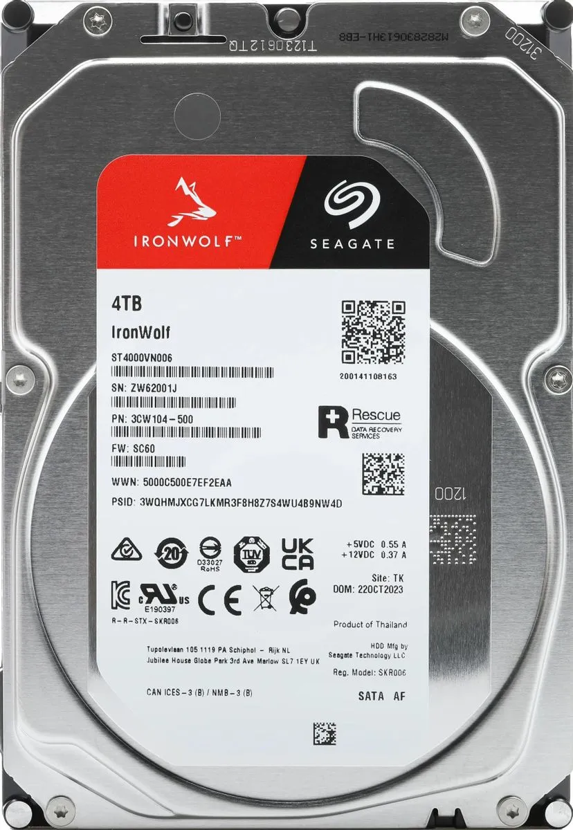 Жесткий диск Seagate 4000 Gb IRONWOLF (ST4000VN006)