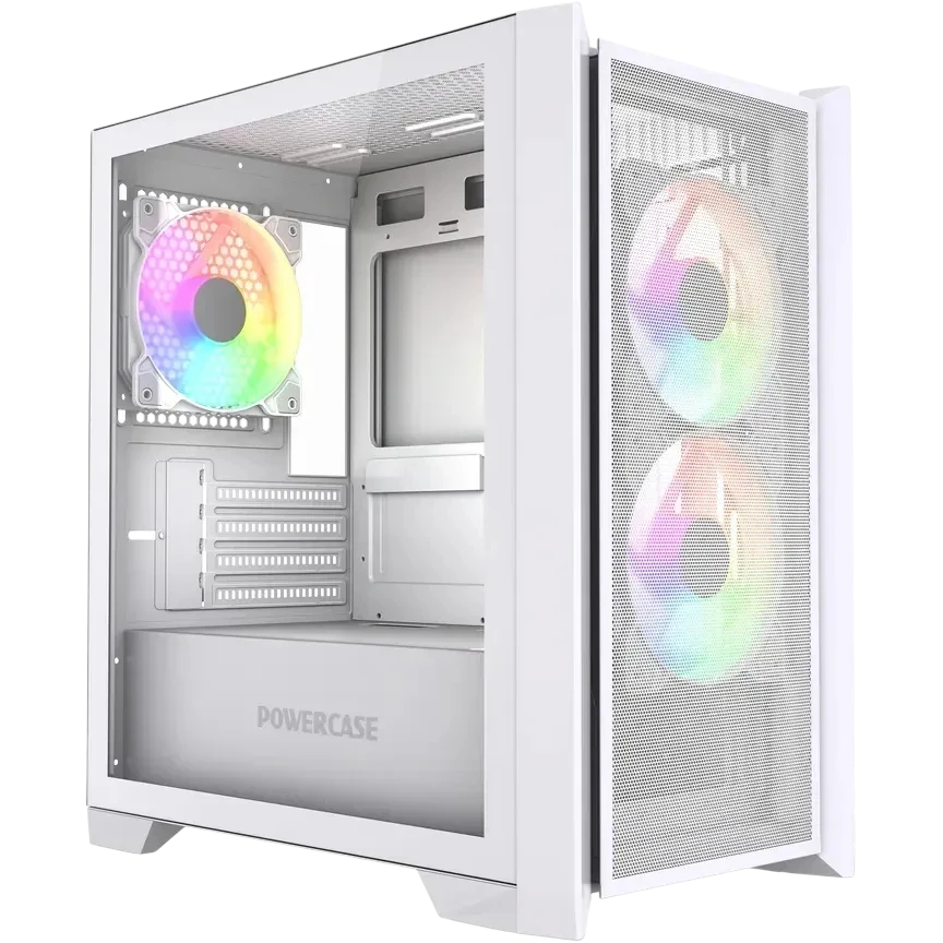Компьютерный корпус Powercase ALISIO Micro Z3W ARGB V2 ARGB White (CAMZW-A3-V2)