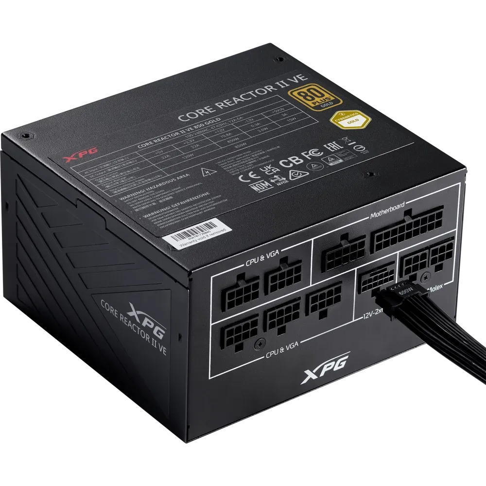 Блок питания ADATA XPG 850W (COREREACTORIIVE850G-BKCEU) 16 Pin (PCIe 5.0 Connector Cable Details)