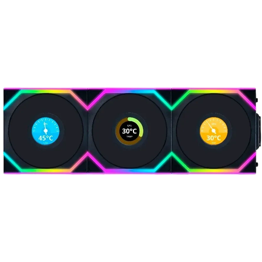 Комплект вентиляторов для корпуса Lian Li UNI FAN SL WIRELESS LCD 120 ARGB Black 12SLLCD1W3B (G99.12SLLCD1W3B.R0)