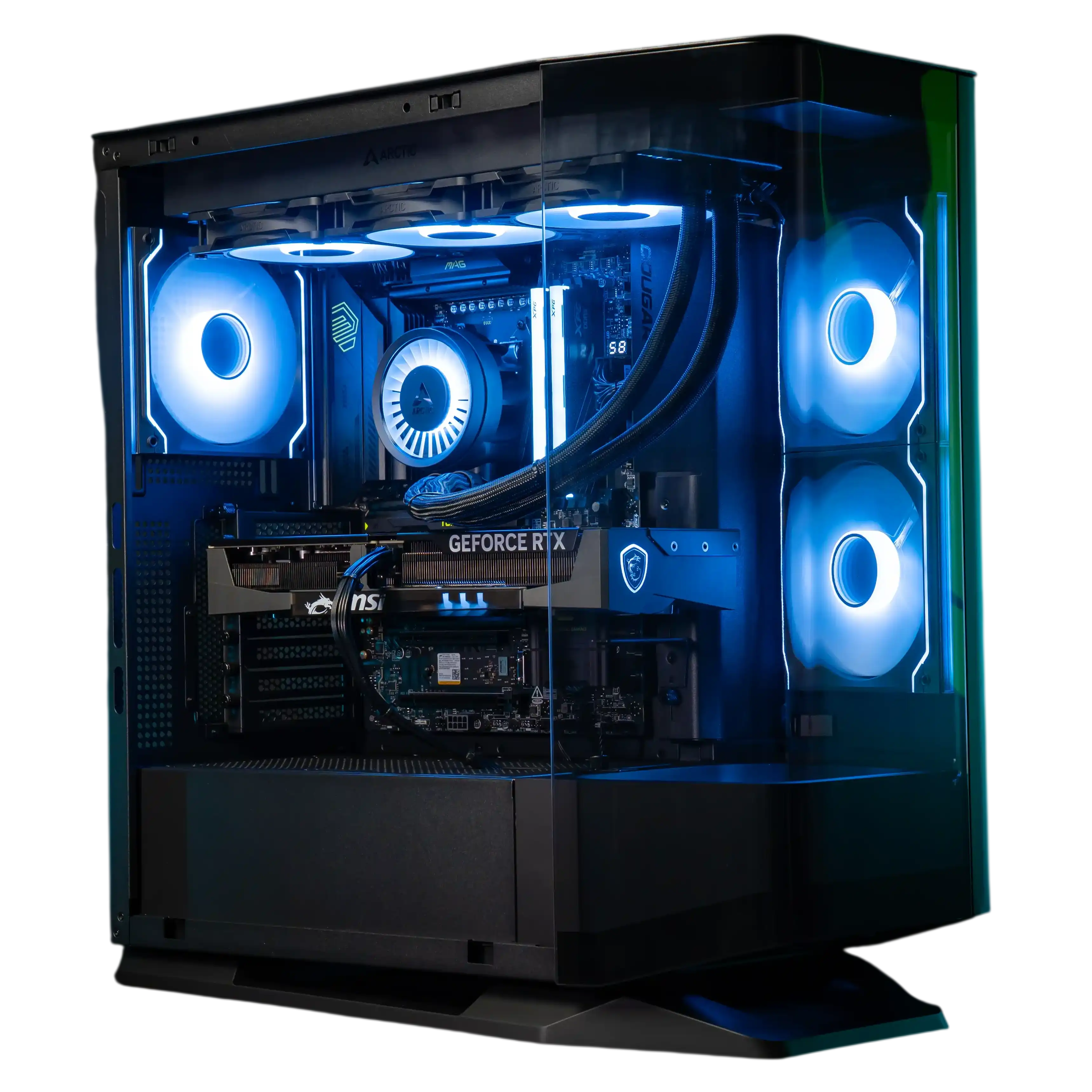 Игровой компьютер 992942 (Ryzen 7 7700X 4.5 ГГц/AMD X870/32 ГБ DDR5 6.0 ГГц/1024 ГБ SSD/RTX 5060 Ti 16 ГБ/Wi-Fi/850W/Cougar FV270 RGB Черный)