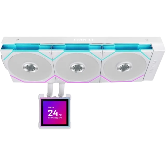 Система жидкостного охлаждения для процессора Lian Li HydroShift II LCD-S 360TL (GHS2LCDS36TW) White (G89.GHS2LCDS36TW.R0) купить! 