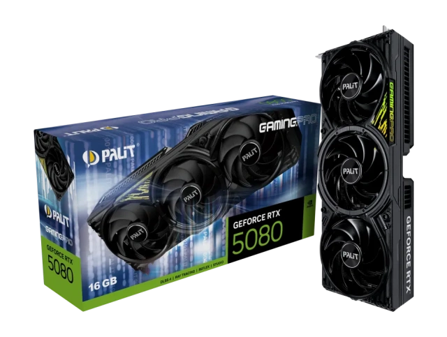 Видеокарта Palit GeForce RTX 5080 GamingPro 16Gb (NE75080019T2-GB2031A), Retail купить! 
