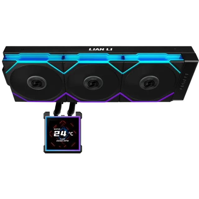 Система жидкостного охлаждения для процессора Lian Li HydroShift II LCD-S 360TL (GHS2LCDS36TB) Black (G89.GHS2LCDS36TB.R0) купить! 