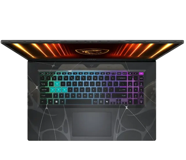 Ноутбук MSI Cyborg A17 AI B2HWFKG-040XRU (AMD Ryzen 7 260/17.3" 1920x1080 144Hz/16Gb/1Tb SSD/NVIDIA GeForce RTX 5060 8Gb/Wi-Fi 6E, Bluetooth 5.3/Win 11 Pro) Прозрачный Черный - фото