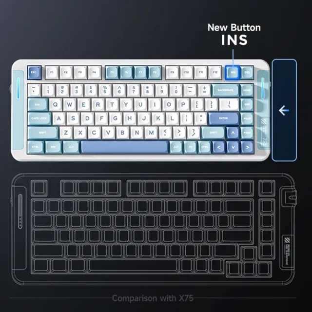 Фото - Механическая клавиатура MCHOSE X75 Icy Creamsicle Switch RGB Navy Blue радиоканал, русская раскладка
