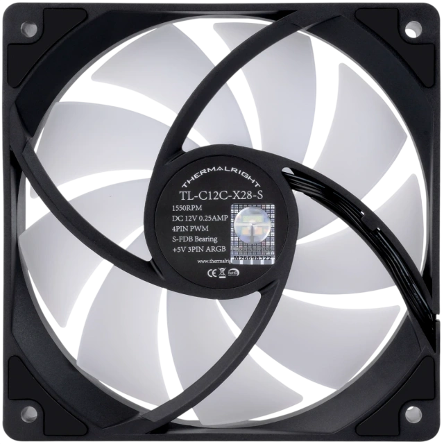 Вентилятор для корпуса Thermalright TL-C12C-X28-S ARGB Black (TRTLC12CX28S) купить! 
