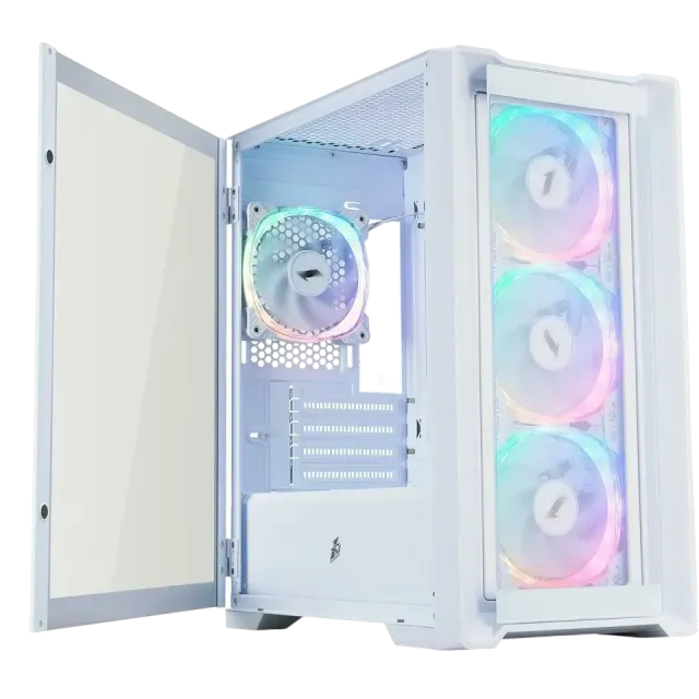 Компьютерный корпус 1STPLAYER TRILOBITE T4-G GLASS ARGB White (T4-G-WH-4FS7-W) купить! 