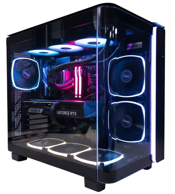 Игровой компьютер 989550 (Ryzen 5 9600X 3,9 ГГц/AMD B850/32 ГБ DDR5 6 ГГц/1024 ГБ SSD/RTX 5070 12 ГБ/Wi-Fi/750W/Montech KING 95 PRO ARGB Black) - купить по выгодной цене!